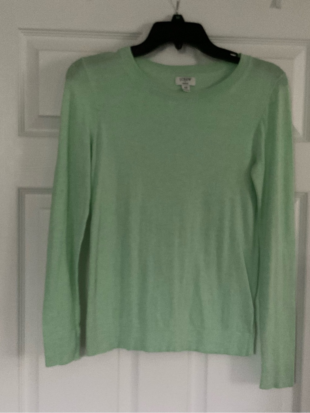 J Crew Light Green Women’s Crewneck Long Sleeve Teddie Sweater
